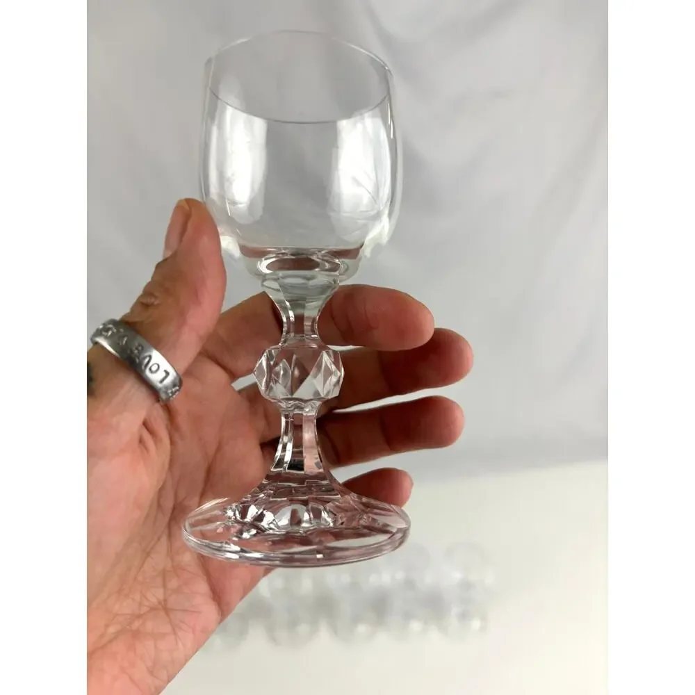 Set of‎ 6 Claudia Liqueur Glasses Cut Knob Stem Lead Crystal Czechoslovakia